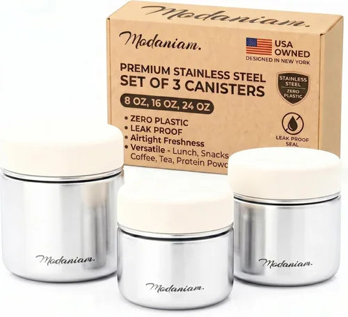 Miniatura 10 de Modaniam Caja Bento de acero inoxidable para adultos, 42 onzas, contenedores de almuerzo de acero inoxidable, lonchera de metal, contenedores