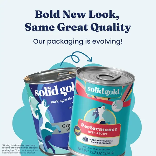 Miniatura 5 de Solid Gold Alimento húmedo para perros con alto contenido de proteínas, ladrando en la luna, sin granos con carne de res real, lata de 6