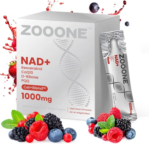 Miniatura 7 de zooone NAD+ Paquetes Líquidos de Suplemento de 1000mg - Ribósido de Nicotinamida de Primera Calidad y Resveratrol para Energía Celular, Refuerzo