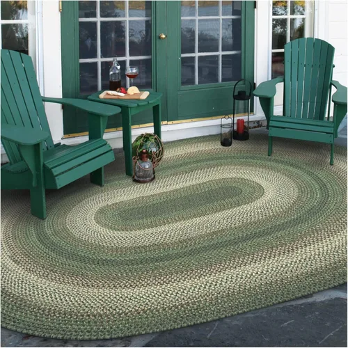 Miniatura 25 de Alfombra ovalada trenzada gris humo de 20 x 30 pulgadas, lavable para interiores y exteriores, decoración campestre para cocinas y entradas