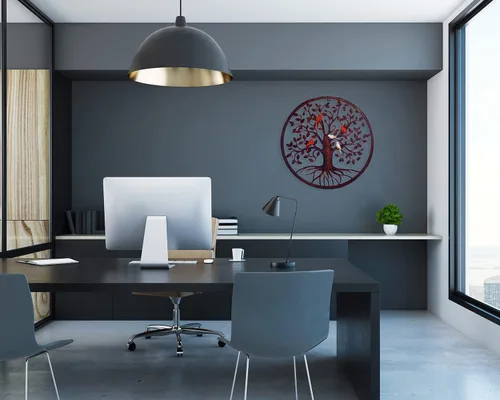 Miniatura 7 de CHINDEUISYUT Arte de pared de metal, árbol de la vida, decoración de pared de metal para habitación, jardín, porche, patio, oficina, decoración