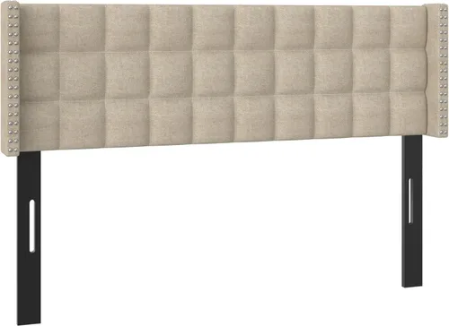 Miniatura 8 de VECELO Cabecera tamaño Queen, cabeceros tapizados de lino solo con ribete de cabeza de clavo, diseño cosido cuadrado, altura ajustable de 40 a 49.8