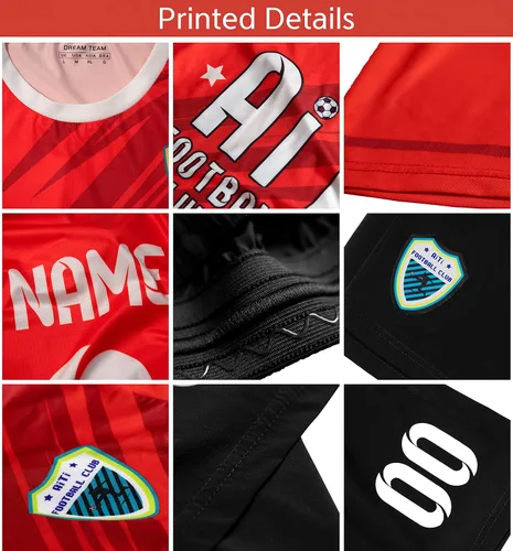 Miniatura 5 de Camiseta de fútbol personalizada para hombres, mujeres y niños, número de nombre personalizado, camisetas deportivas y pantalones cortos añaden
