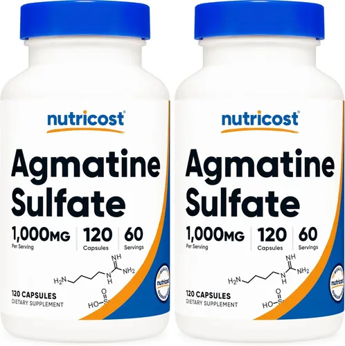 Miniatura 6 de Nutricost - Sulfato de Agmatina 1000 mg, 120 cápsulas - Sin gluten, sin OMG, 500 mg por cápsula