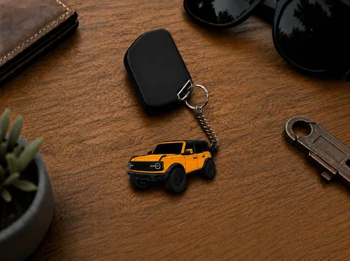 Miniatura 2 de Accesorios de Llavero Bronco 4 puertas llavero Fob Cubierta Modificaciones geniales compatibles con Ford Bronco 2022 2023 2024 Ciber naranja