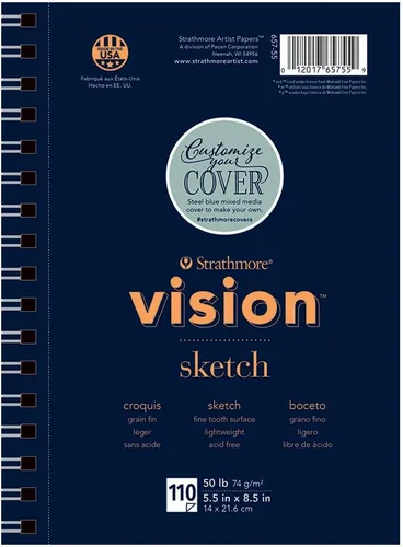Miniatura 15 de Strathmore Vision Cold Press - Bloc de acuarela de 11 x 15 pulgadas, 140 libras, 30 hojas -62640610