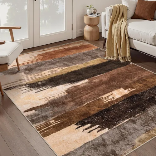 Miniatura 41 de Ciicool Alfombra de pasillo lavable de 2 x 6, alfombra moderna abstracta para pasillo, antideslizante, delgada, ligera, con estampado gris marino