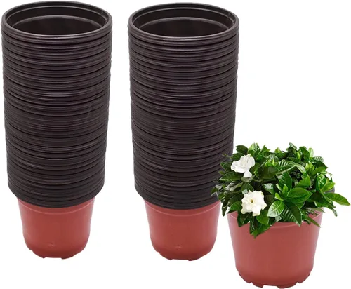 Miniatura 8 de 100 macetas de plástico para vivero, macetas de plástico reutilizables para suculentas, plántulas, esquejes, trasplante, plántulas con agujeros