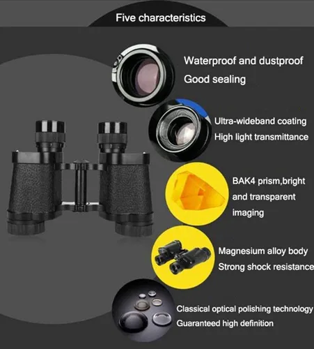 Miniatura 3 de Telescopio Binoculares para Exteriores Telescopio de Metal Militar HD Alta Potencia Visión Nocturna Profesional Bak4 Prisma Lente Fmc Impermeable