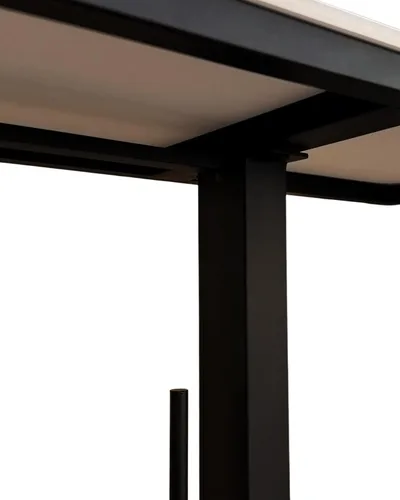 Miniatura 5 de Mesa consola rectangular estrecha de 39.37 pulgadas con parte superior de mármol, elegante mesa de entrada moderna, marco de metal en forma redonda