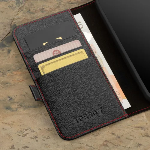 Miniatura 4 de TORRO Funda compatible con Samsung Galaxy S24 5G – Funda de piel premium tipo cartera con función atril y ranuras para tarjetas