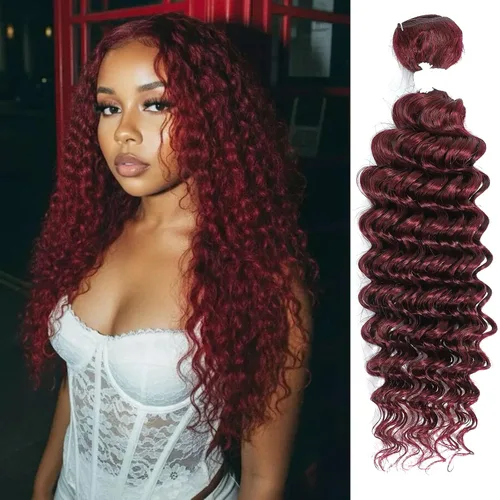 Miniatura 9 de Paquete de cabello humano virgen brasileño de 12 pulgadas, color borgoña 99j, extensiones de cabello humano virgen brasileño para mujeres