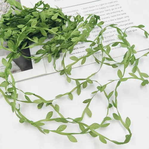 Miniatura 3 de 2 cintas de hojas de 43.7 yardas, cuerda de hojas de lyfLux para manualidades, boda, decoración del hogar (dorado + verde)