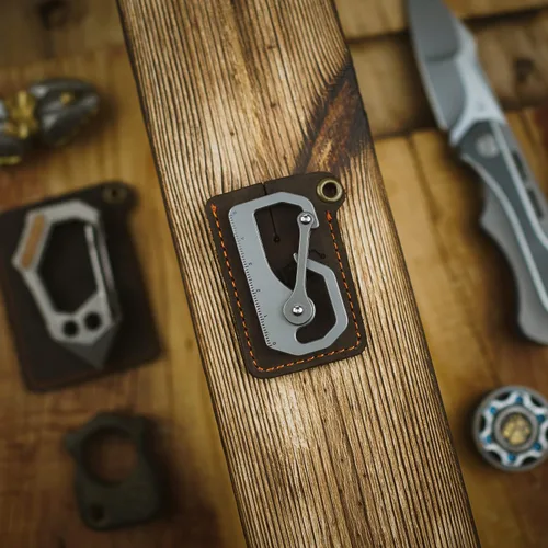 Miniatura 7 de KeyUnity Funda de cuero EDC organizador de bolsillo cosido a mano bolsa deslizante