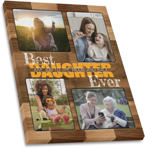 Miniatura 34 de SHIYEL - Impresiones personalizadas en lienzo con foto, regalos de cumpleaños personalizables para tía de sobrina o sobrino, crea un lienzo de pared