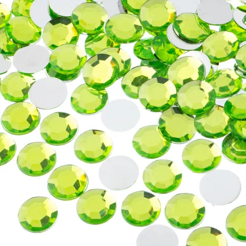 Miniatura 21 de John Bead 400 piezas de diamantes de imitación redondos acrílicos de 0.472 in (SS50), color verde, acrílico con parte trasera plana para hacer