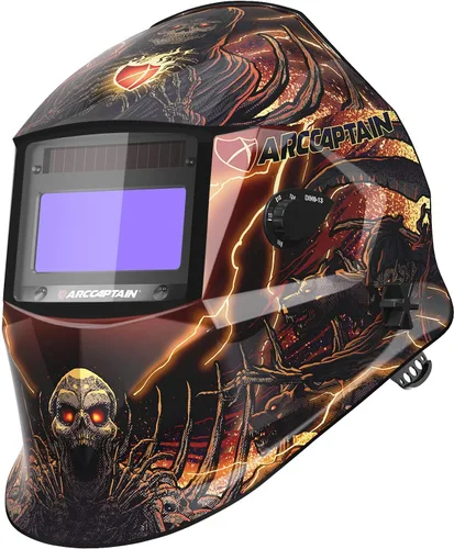 Miniatura 11 de ARCCAPTAIN Casco de Soldar con Pantalla de Visualización Grande, Claridad Óptica Superior 1/1/1/1, Capucha de Soldar con Oscurecimiento Automático