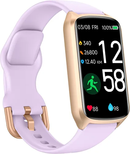 Miniatura 13 de Amzhero Rastreador de salud y fitness con monitor de frecuencia cardíaca 24/7, oxígeno en sangre, presión arterial, rastreador de sueño