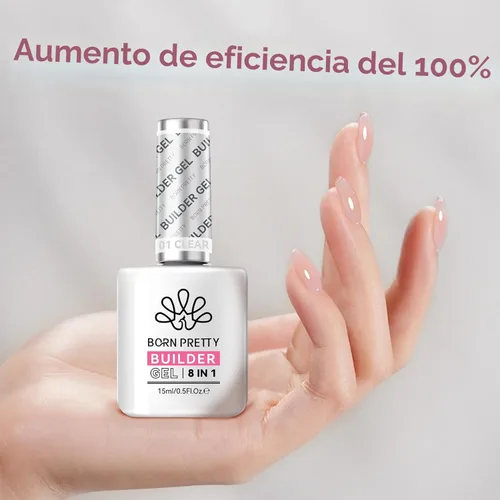 Miniatura 7 de BORN PRETTY Gel Constructor para Uñas, Gel de Construcción de Uñas de 8 en 1 Transparente para la Cúspide de la Uña y Fortalecedor de Extensión