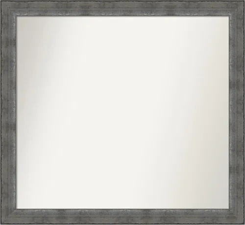 Miniatura 225 de Amanti Art Espejo de baño plateado para sobre el fregadero, 24 x 24 pulgadas, espejo cuadrado de peltre forjado a medida, marco de madera casual