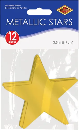 Miniatura 5 de Beistle 12 piezas de plástico metálico dorado con recorte de estrella para bodas, fiestas de cumpleaños, decoración de aula