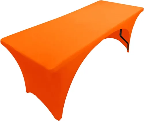 Miniatura 11 de Mantel de elastano color burdeos de 6 pies para mesa plegable rectangular ajustable
