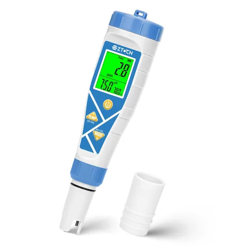 Piscina pH sal y cloro probador 8 en 1 pH digital Salinidad TDS EC cloro ORP H2 para piscina de agua salada, bañera de hidromasaje, hidropónico,