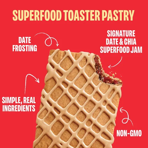 Miniatura 2 de Smash Foods Toasties - Paquete de 3 tostadoras de trigo integral saludables, fresa, arándano, uva, sin azúcar refinada, relleno de fruta real, 9