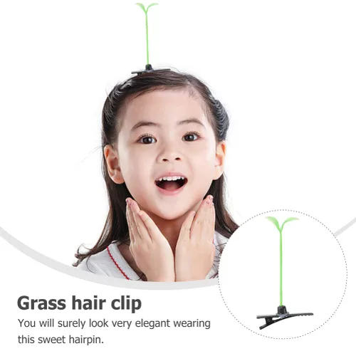 Miniatura 4 de Yardwe 50 pinzas para el cabello de brotes de frijoles, pinzas para el cabello de plantas verdes, horquilla de guisante, pasador, pasador, lindos