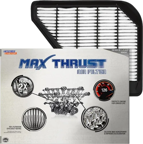 Miniatura 21 de Filtro de aire de motor Spearhead MPG Defense Max Thrust para vehículos de todo kilometraje, se adapta como el OEM, restaura MPG y aceleración