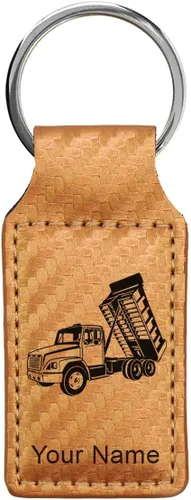 Miniatura 8 de LaserGram Llavero rectangular, camión volquete, grabado personalizado incluido