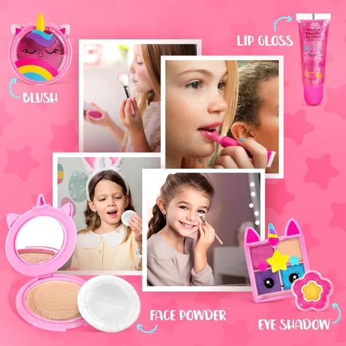 Miniatura 5 de ULOVEME Kit de Maquillaje Real para Niñas - Real, No Tóxico, Juguete de Maquillaje Lavable - Regalo de Juguetes Umicorn para Niñas de 3 4 5 6 7 8 9