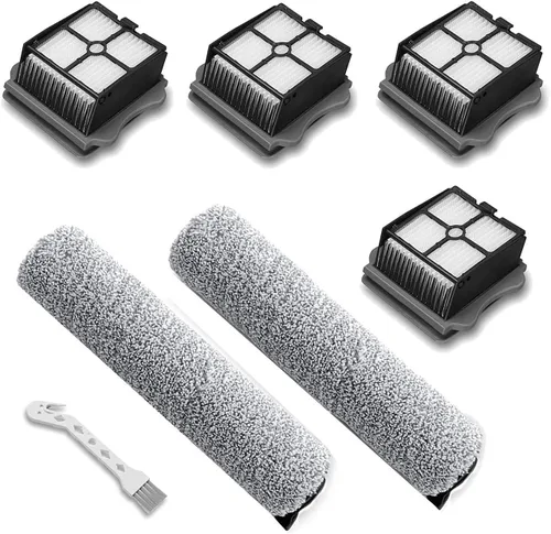 Cordless Vacuum Cleaner, 2 Pack Brush Rollers + 4 Pack Vacuum FiltersReplacement Parts ,Compatible for Tineco IFloor 3/Floor One S3