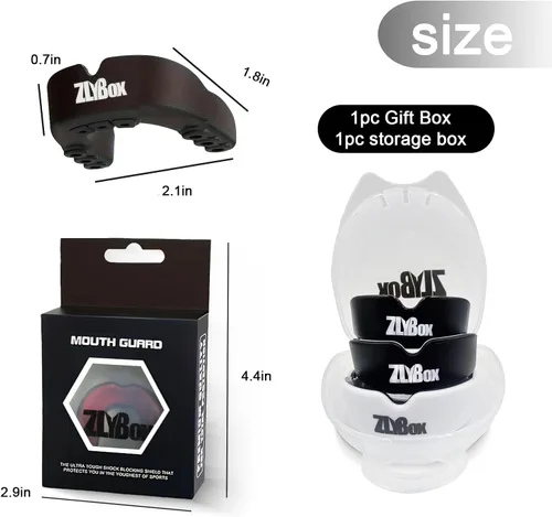 Miniatura 3 de Protector bucal deportivo de doble capa para adultos y jóvenes con funda, protección dental para boxeo, fútbol, artes marciales mixtas, hockey