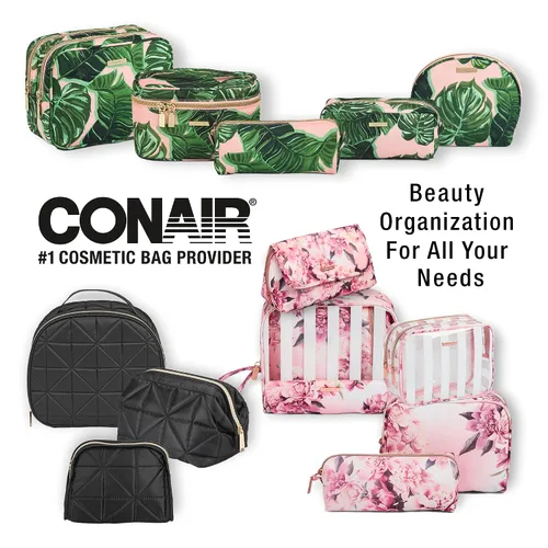Miniatura 9 de Scünci by Conair - Estuche de maquillaje para maquillaje, bolsa de maquillaje, organizador de viaje para mujeres, color negro