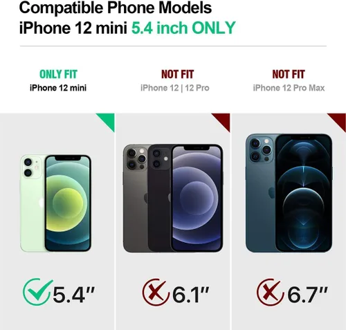 Miniatura 2 de Poetic Guardian Series - Funda para iPhone 12 mini de 5.4 pulgadas, híbrida de cuerpo completo, reforzada a prueba de golpes, resistente