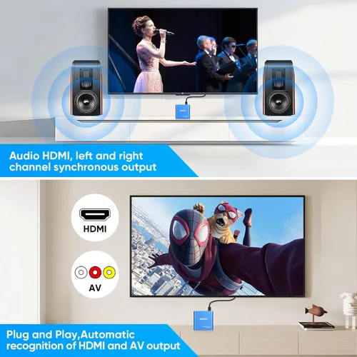 Miniatura 8 de Reproductor multimedia HDMI con un adaptador de corriente más, mini reproductor MP4 Full HD Ultra HDMI azul de 1080p para MKV/RM/ MP4/AVI, etc.