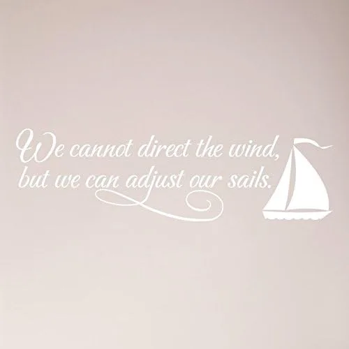 Miniatura 6 de 36"x12" We Cannot Direct The Wind, But We Can Adjust Our Sails. Adhesivo de pared con texto en inglés "We Cannot Direct The Wind, But We Can Adjust