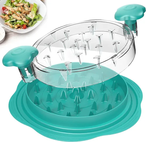 Miniatura 17 de SURETIVIAN Desmenuzadora de Pollo Desmenuzadora de Pechuga de Pollo Grande Herramienta Giratoria con Cepillo y Tenedor, Máquina Desmenuzadora de Rojo