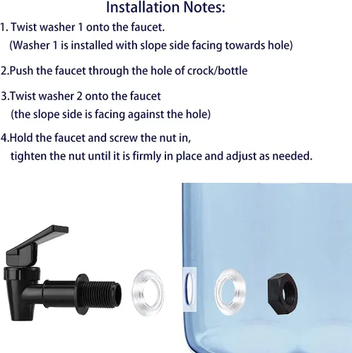 Miniatura 4 de HUI NING - Kit de filtro de agua y grifo de cúpula de cerámica de repuesto para encimera, cubo de agua doméstico, sistemas de filtración