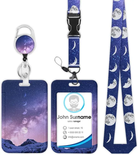 Miniatura 18 de Portatarjetas de concientización sobre autismo con cordón, cordones para insignias de identificación para mujeres, lindo carrete retráctil