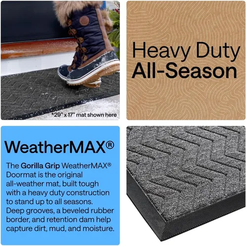 Miniatura 3 de Gorilla Grip WeatherMax - Tapete para todas las estaciones, 72 x 24 pulgadas, goma natural duradera, resistente a manchas y decoloración, perfil