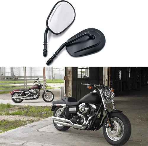 Miniatura 8 de Espejos de montaje en el manillar, espejos retrovisores laterales izquierdo y derecho de vástago largo para modelos Harley 1982-2024, para CVO Dyna