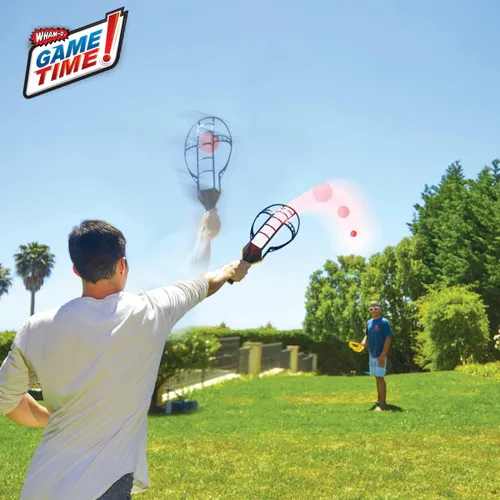 Miniatura 5 de Wham-O Game Time Trac-Ball II. with or Without 2 Rackets. Air Action Balls for Outdoor Play for Kids & Adults of All Ages Original Tracball &