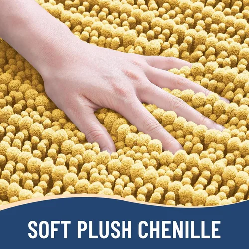 Miniatura 3 de Arotive - Alfombra de baño de lujo de chenilla, extra suave, gruesa, absorbente, esponjosa, antideslizante, se puede lavar y secar a máquina