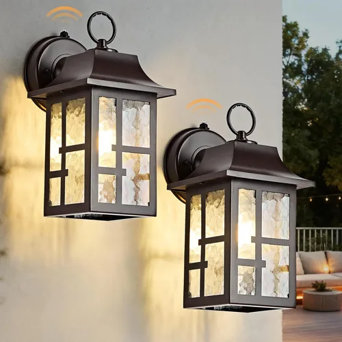 Miniatura 14 de OKELI Lámparas de pared para exteriores del atardecer al amanecer, lámpara de exterior impermeable, iluminación de aplique para el porche delantero