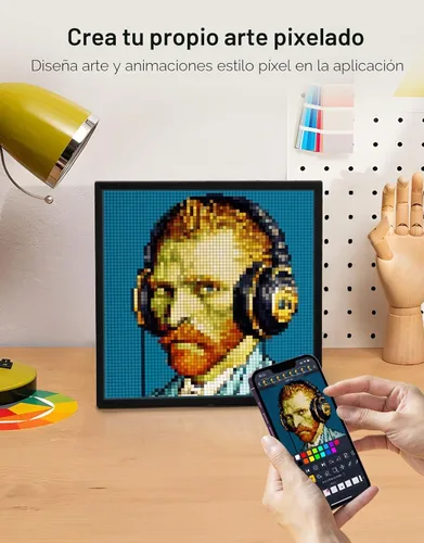 Miniatura 2 de Divoom Pixoo-64 - Marco Digital WiFi de Pixeles en la Nube con Control de APP, Marco de Pantalla LED de 64 X 64 Paneles para Decoración de Sala