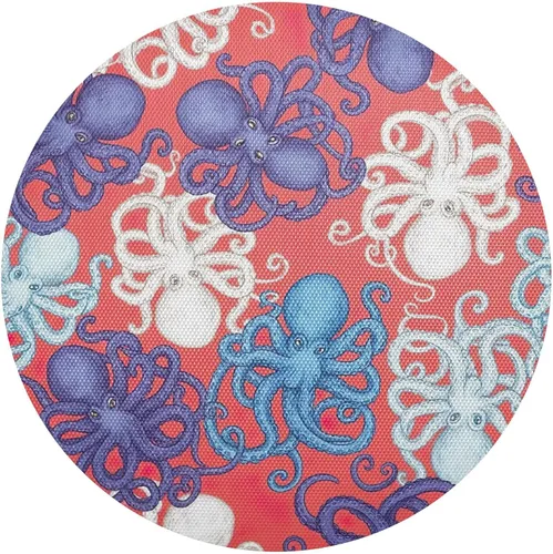 Manteles individuales circulares coloridos de animales marinos, antideslizantes, lavables para mesa de comedor para mesa de cocina, talla 1 x 1