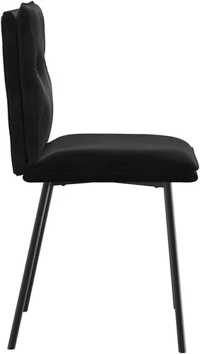 Miniatura 6 de Modern Velvet Dining Chairs Set of 4 Black Rectangular for Dining Room Kitchen Living Room Comfortable Sturdy Indoor Furniture Negro