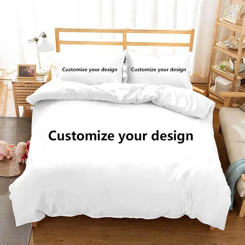 Miniatura 5 de Guf Juego de ropa de cama personalizada con foto, juego de funda de edredón personalizada de 3 piezas, funda de edredón personalizada con texto